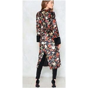 Be Fur Real Faux Fur Kimono OS One Size Floral Velour Victorian Gothic Whimsical